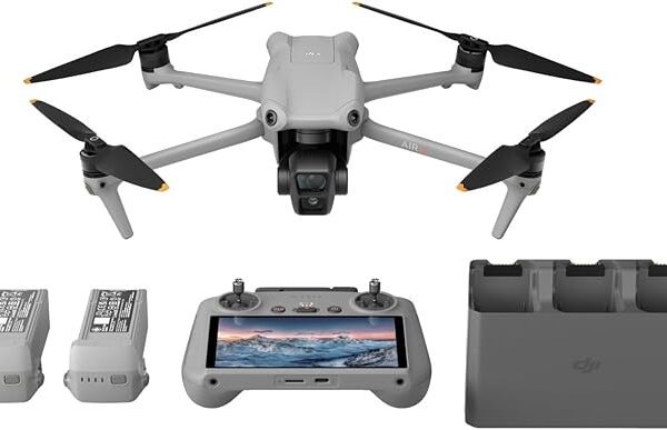 DJI Air 3 Fly More Combo with DJI RC 2, Drone with Tele & Wide-Angle Dual Primary Cameras 4K HDR, 46-Min Flight Time, Two Extra Batteries, MOIAT Certified - UAE Version with Official Warranty Support