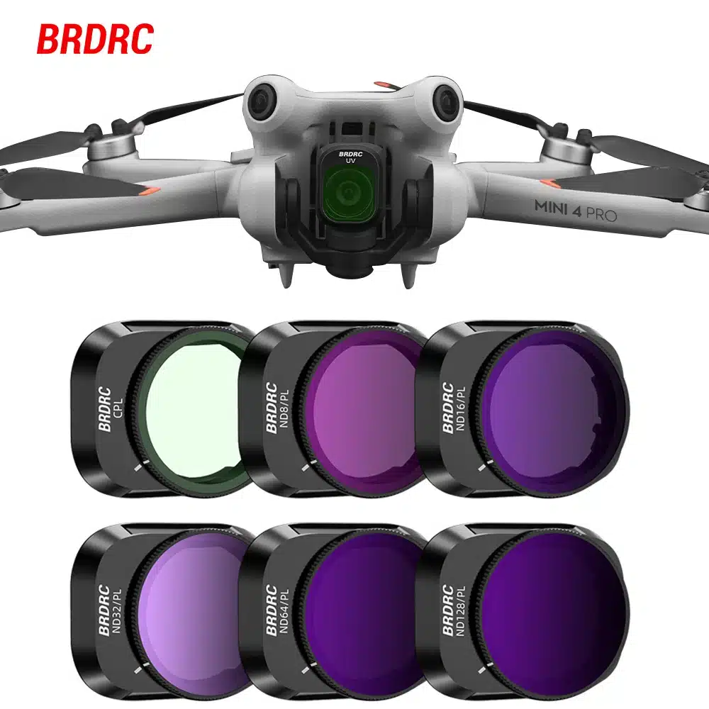 BRDRC-Lens-Filter-Set-for-DJI-Mini-4-Pro-UV-CPL-ND8-ND16-ND32-ND64-ND128PL DJI Mini 4 Pro ND Filter - Image 1