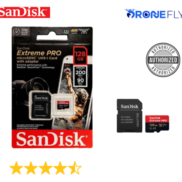 Sandisk Extreme Pro 128GB 200mbps MicroSDXC UHS-1 Memory Card With Adapter