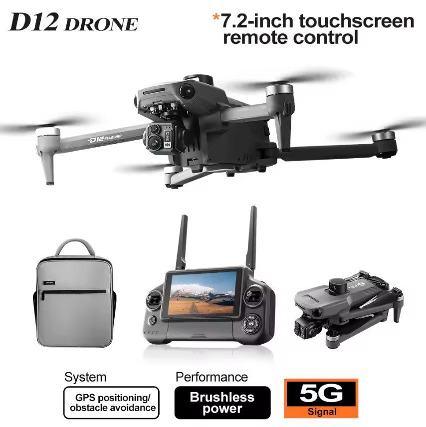 Hb5d6fe0f9cd44caca7966218b3805364J D12 Drone 8k Camera with 3 axis Gimbal - Image 1